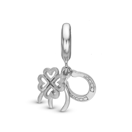 Lucky Drop Earring Charm 6 mm for Bracelet - Polished Sterling Silver