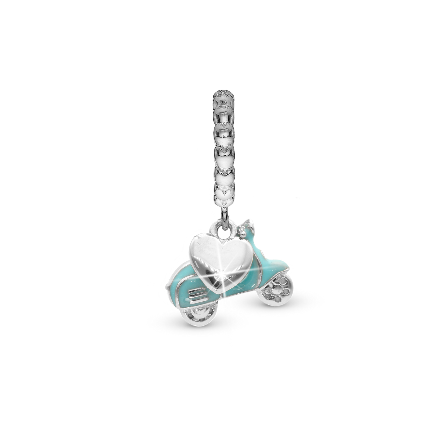 Dolce Vita Hænger Charm 6 mm Til Armbånd - Blankpoleret Sterling Sølv m. 1 Cubic Zirkonia