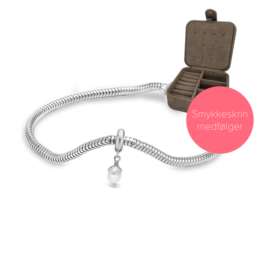 Embrace Silver Charms Bracelet - with 4 mm Charm i Sterling Silver og Smykkeskrin
