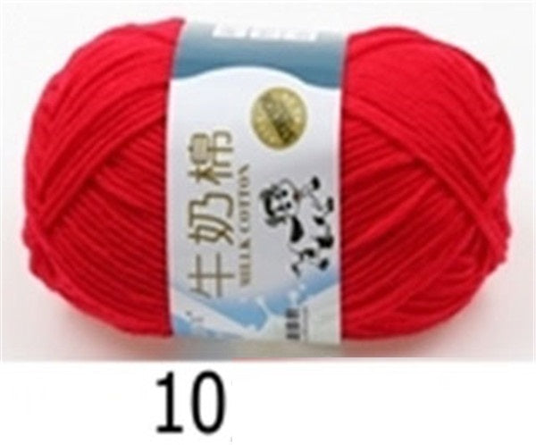 5-Strand Milk Cotton Wool Woven Medium Thickness Doll Slippers Yarn