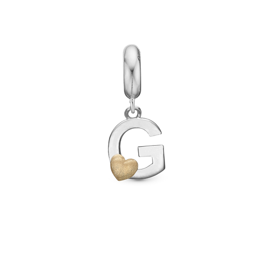Letter G - Drop Earring Charm 4 mm for Bracelet - Polished Bicolor