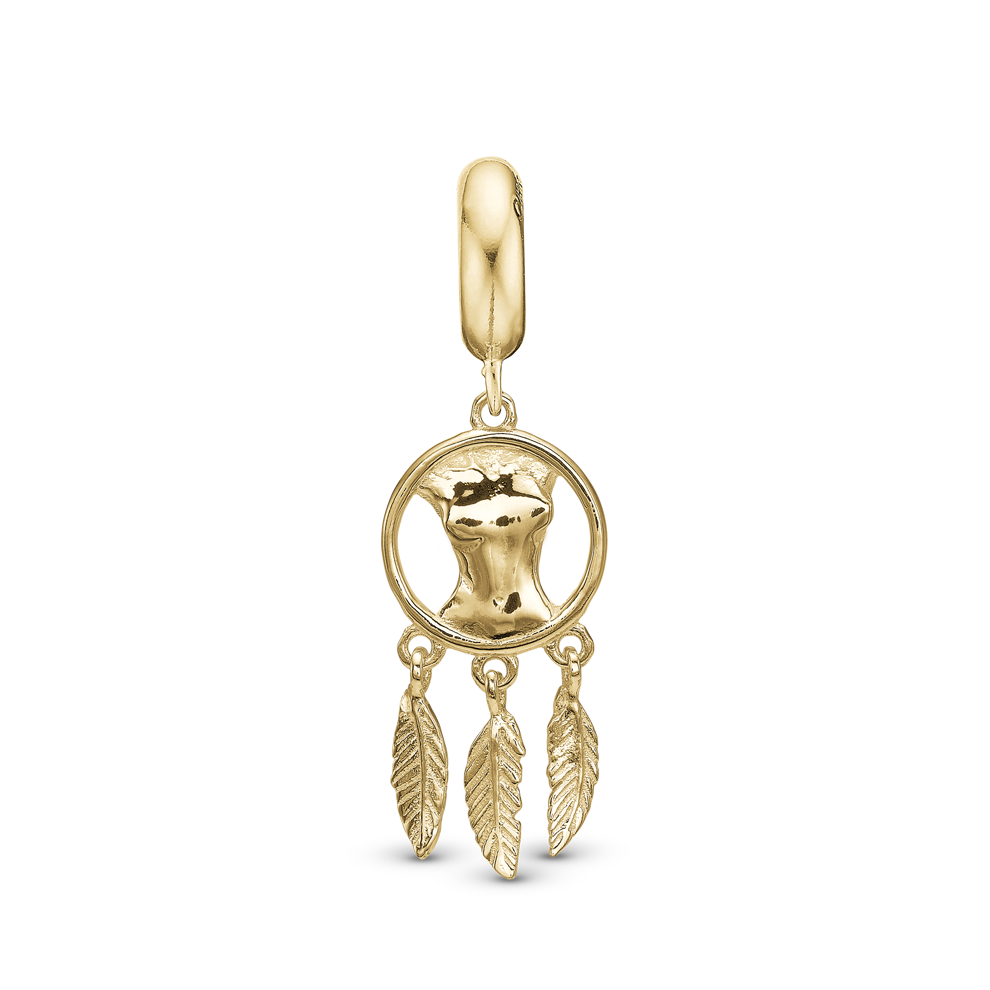 Female Voice - Drop Charm 4 mm for Bracelet - Gold Plated Sterling Silver