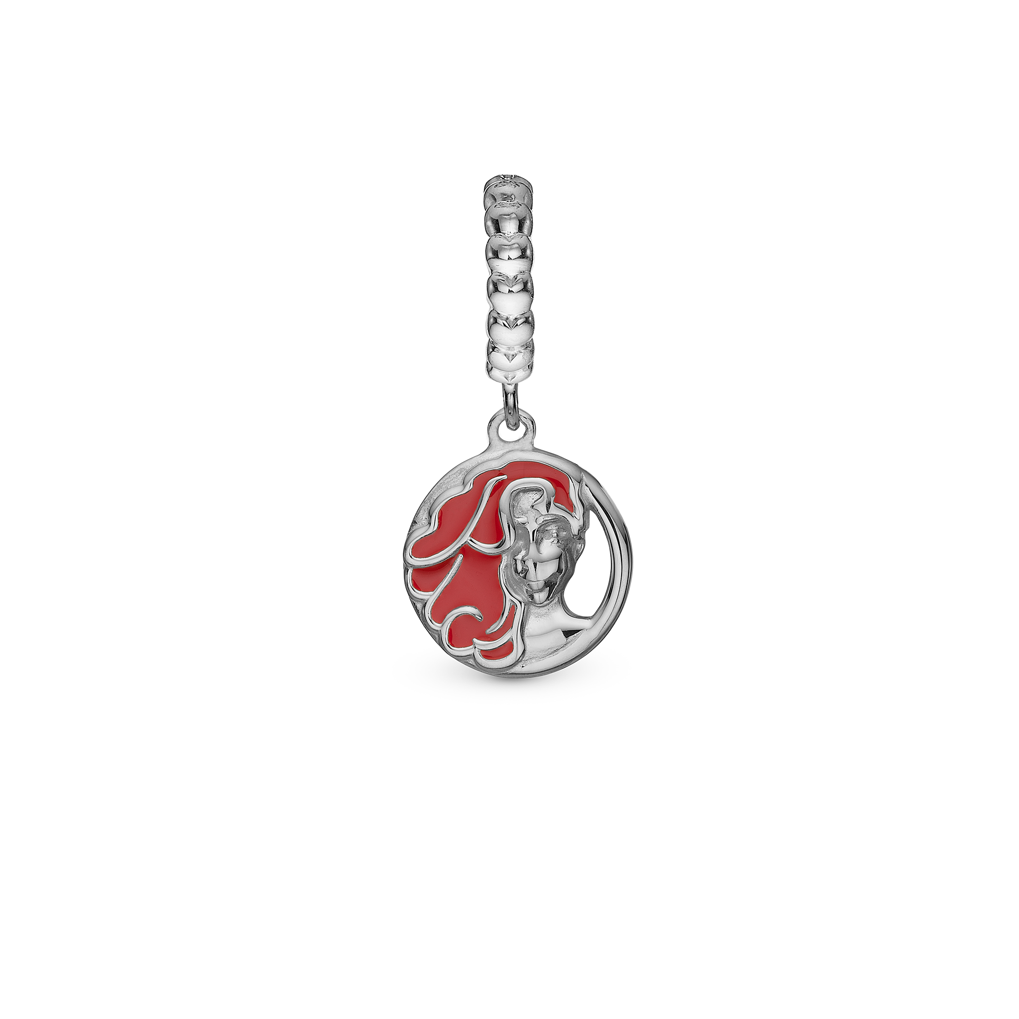 Redt hår - Drop Charm 4 mm for Bracelet - Sterling Silver