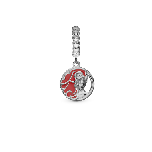 Redt hår - Drop Earring Charm 4 mm for Bracelet - Sterling Silver