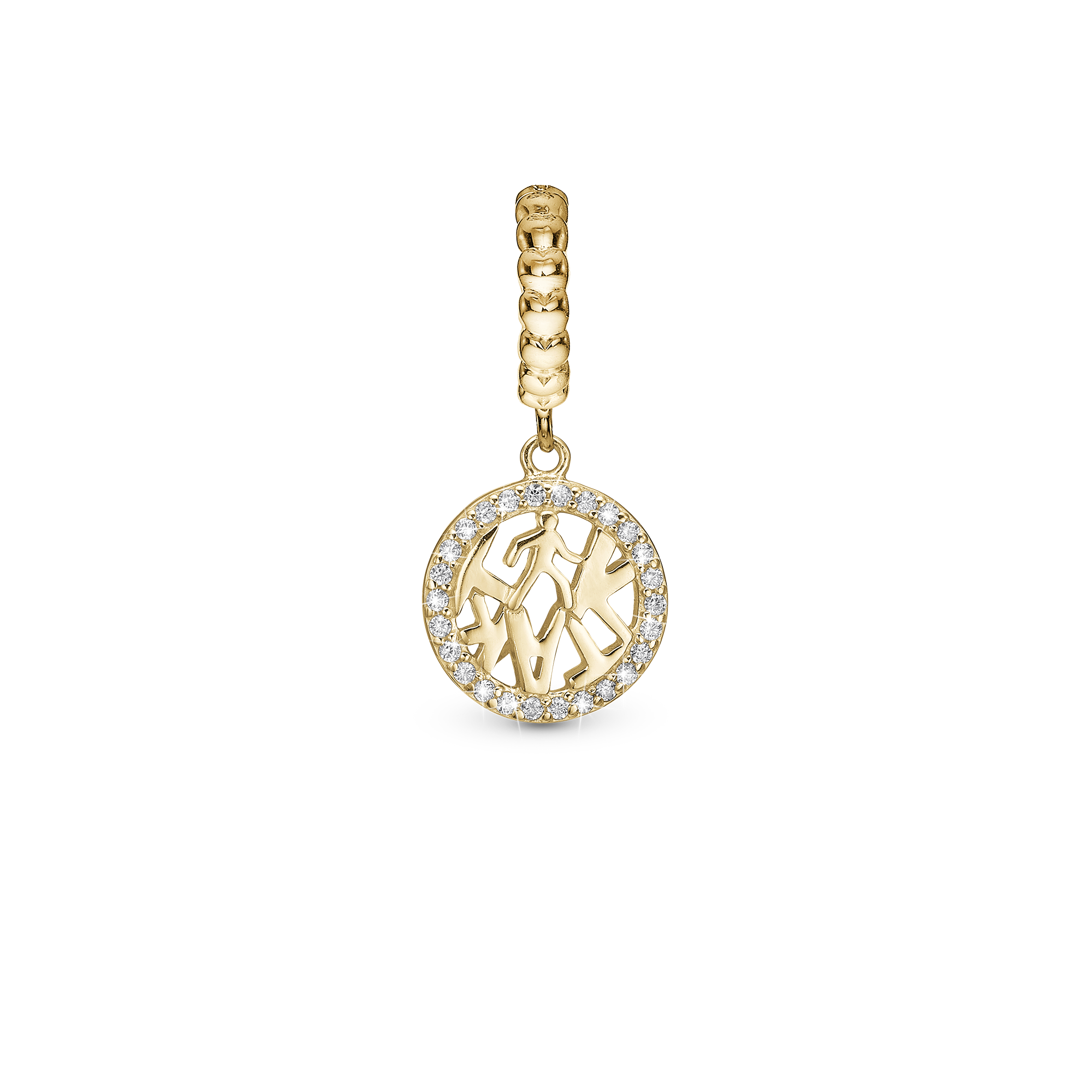 Tik Tak - Drop Charm 4 mm for Bracelet - Gold Plated Sterling Silver