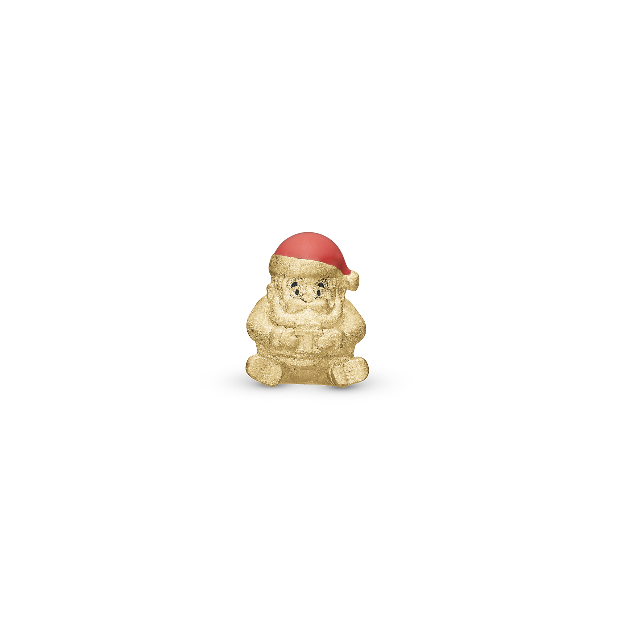 Christmas Charm Santa - Charm 4 mm with Bracelet - Brushed Gold-Plated Sterling Silver