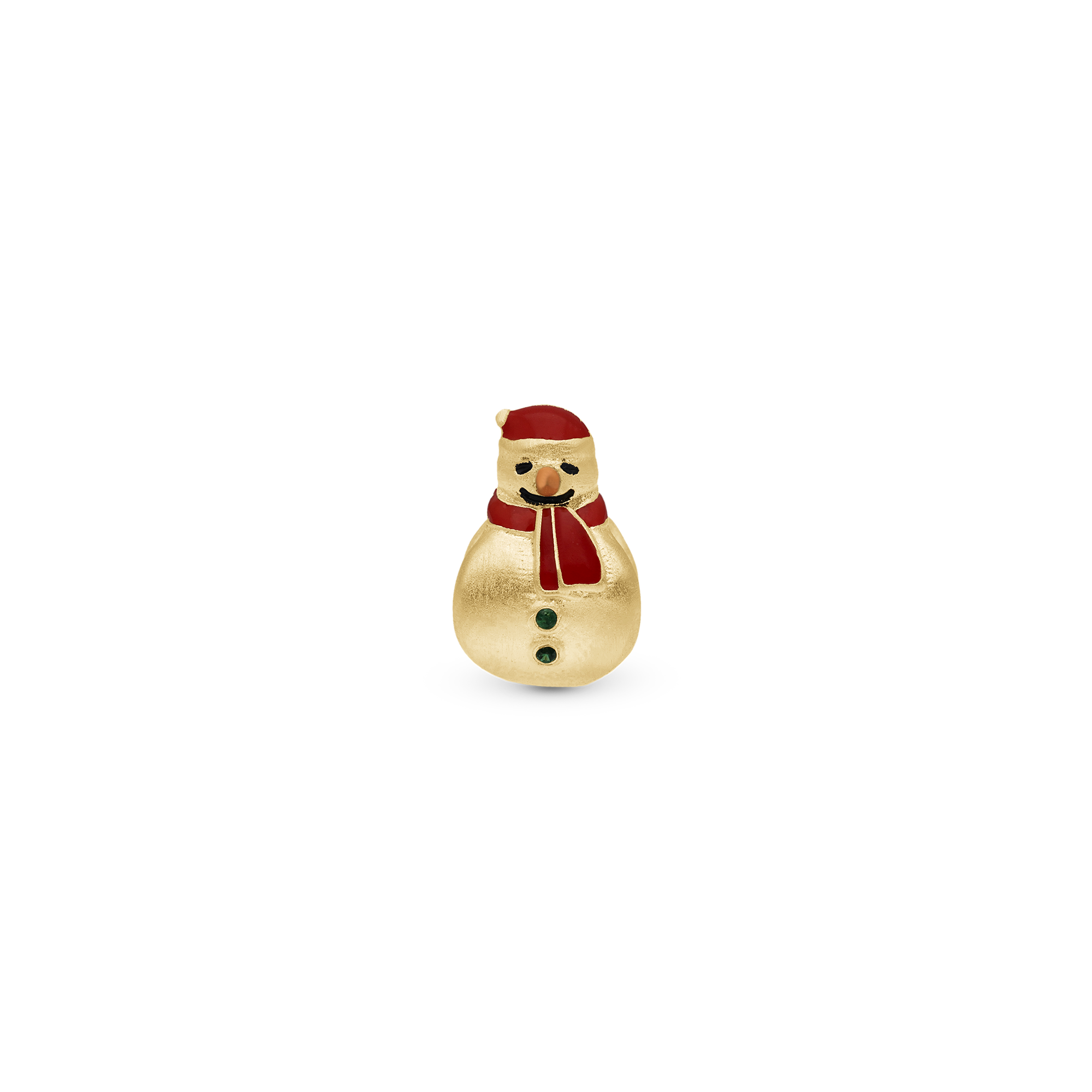 Christmas Charm Snemand - Charm 4 mm with Bracelet - Gold-Plated Sterling Silver