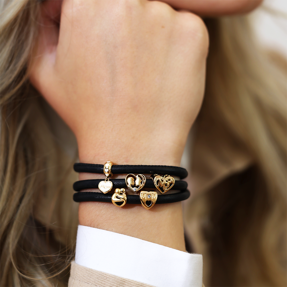 Mother & Child Charms with sølvBracelet - CHRISTINA