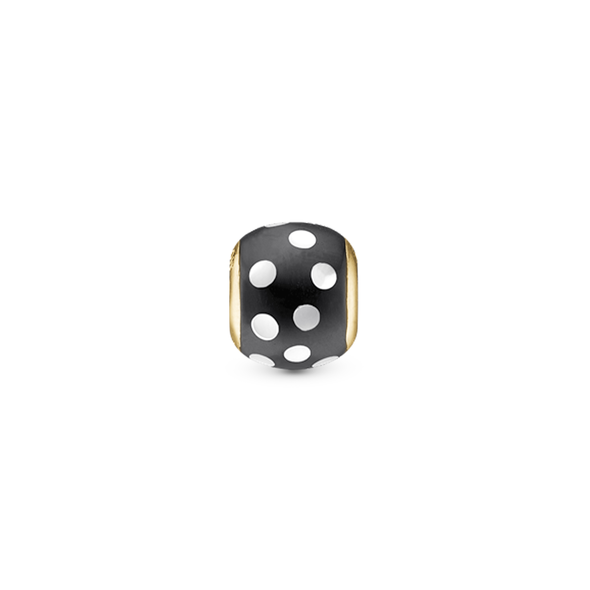Spots of Life, Mother of pearl - Charm 4 mm for Bracelet - Gold Plated Sterling Silver