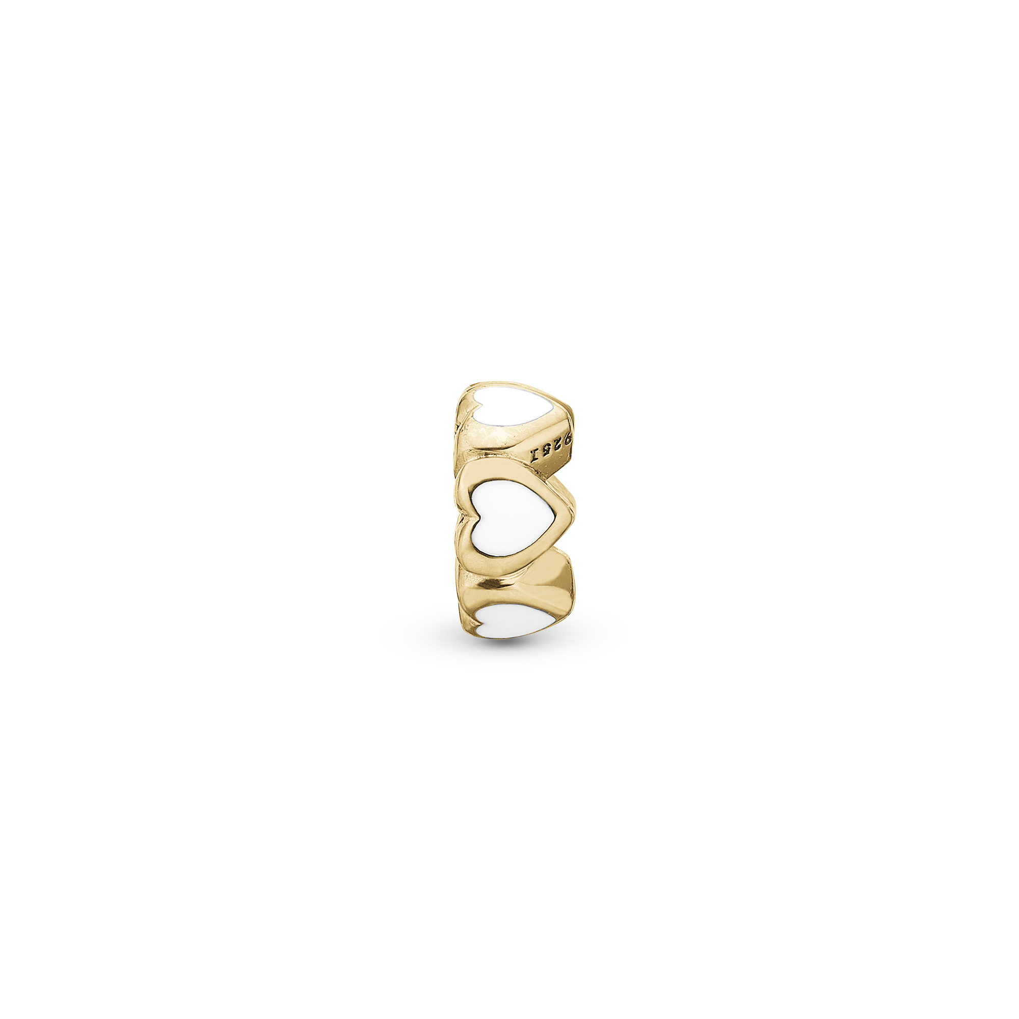 Enamel Hearts Stopper Charms with sølvBracelet - CHRISTINA