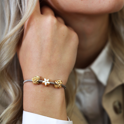 Topaz Rose Charms with sølvBracelet - CHRISTINA