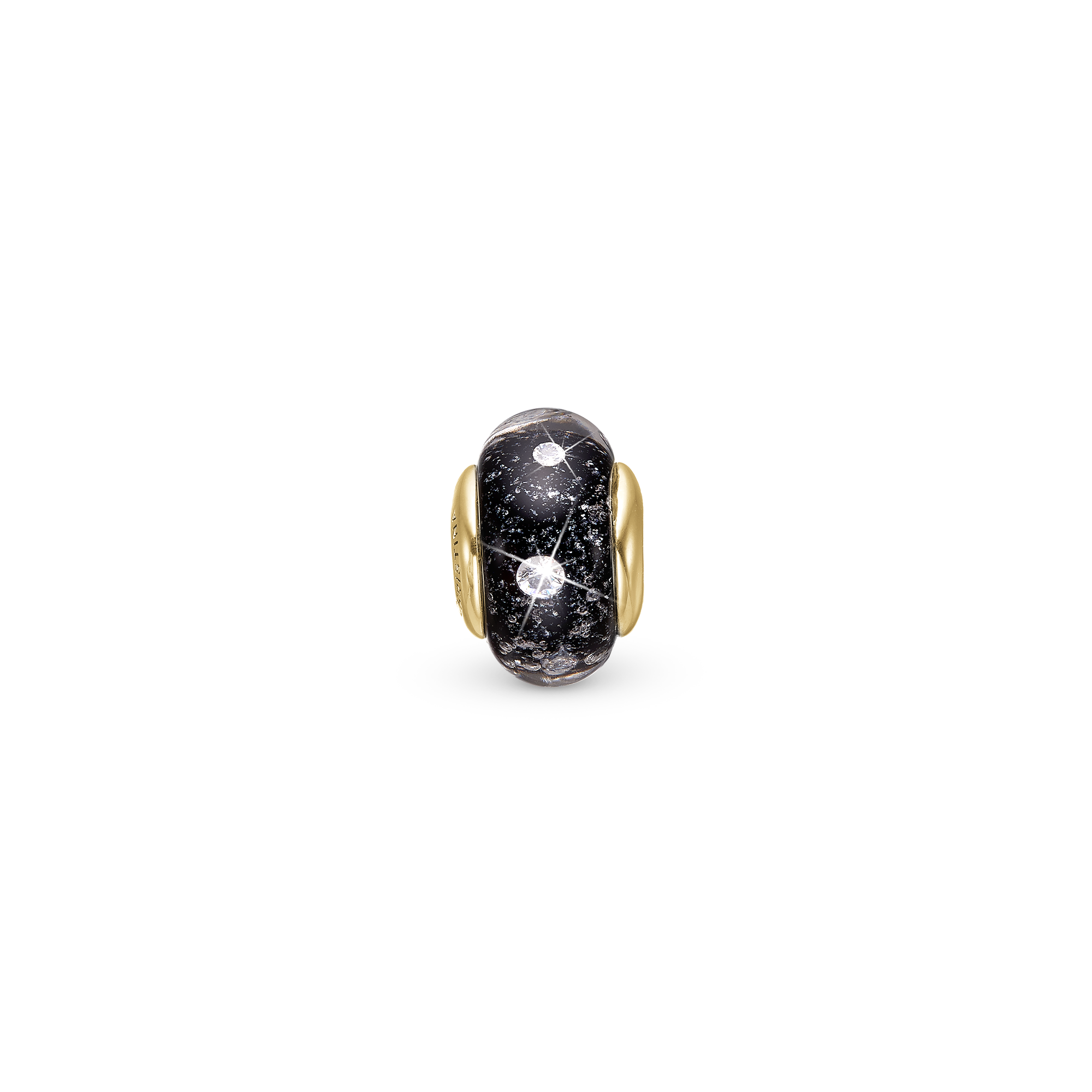 Black Topaz Globe Charms with sølvBracelet - CHRISTINA