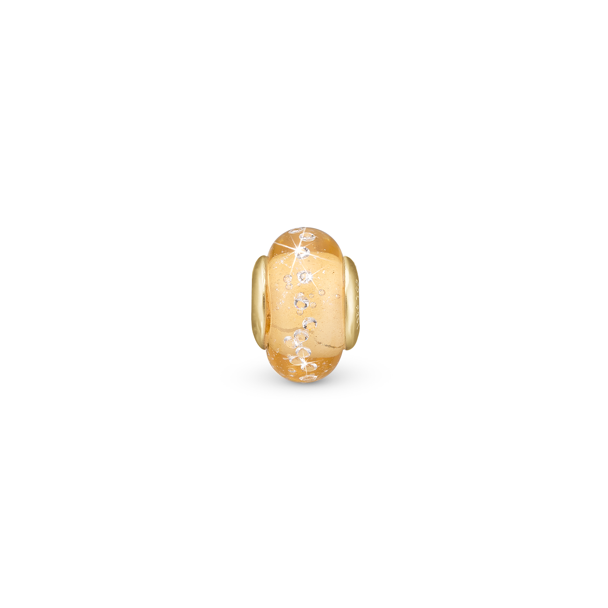 Golden Topaz Globe Charms with sølvBracelet - CHRISTINA