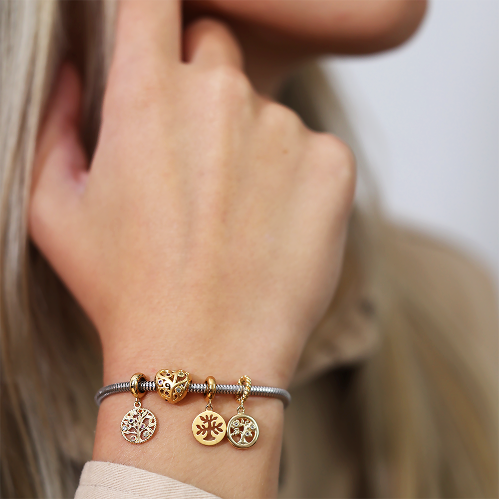 Topaz Tree of Life Charms with sølvBracelet - CHRISTINA