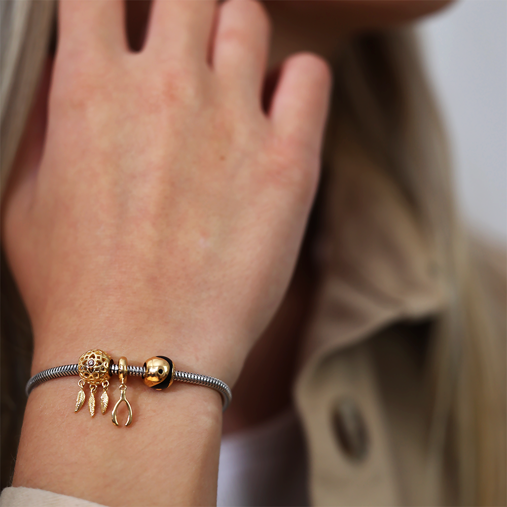Dream Catcher Charms with sølvBracelet - CHRISTINA