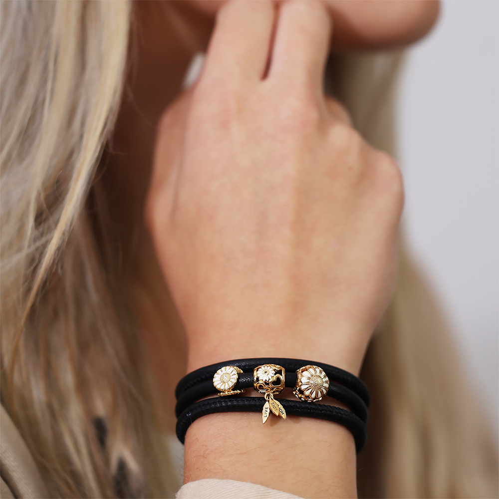 Marguerites Beauty Charms with sølvBracelet - CHRISTINA