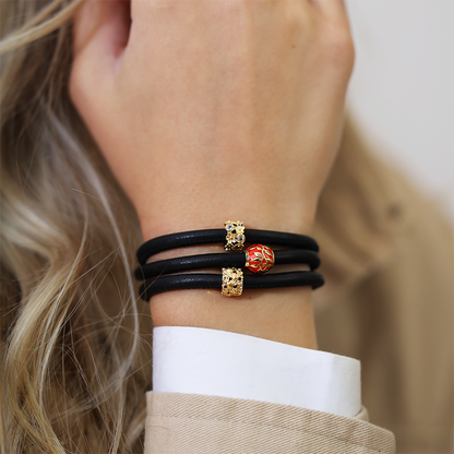 Be My Flower charm forgyldt Charms with sølvBracelet - CHRISTINA