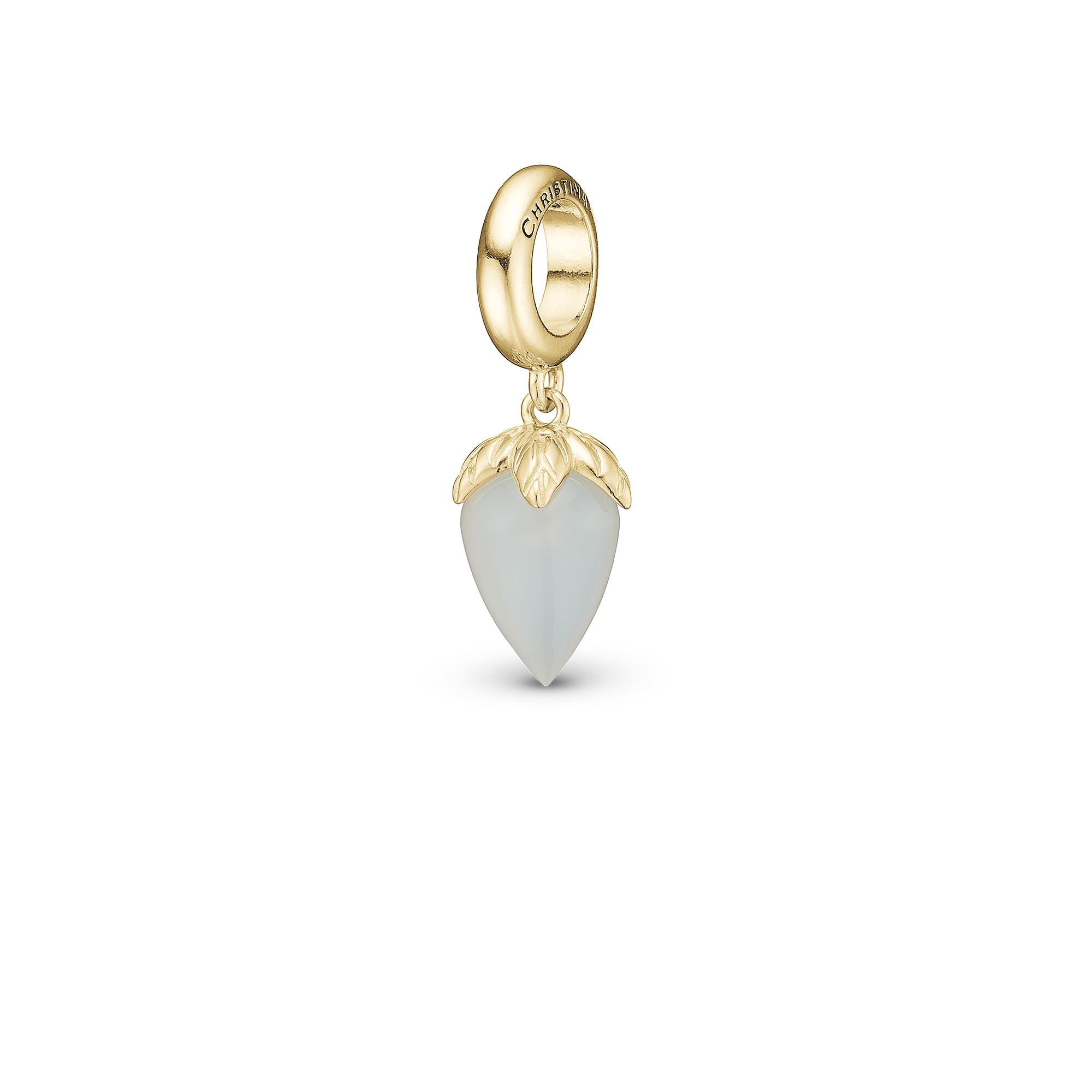 Grey Moonstone charm forgyldt Charms with sølvBracelet - CHRISTINA
