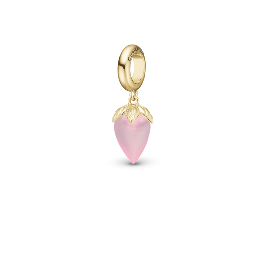 Pink Chalcedony charms forgyldt Charms with sølvBracelet - CHRISTINA