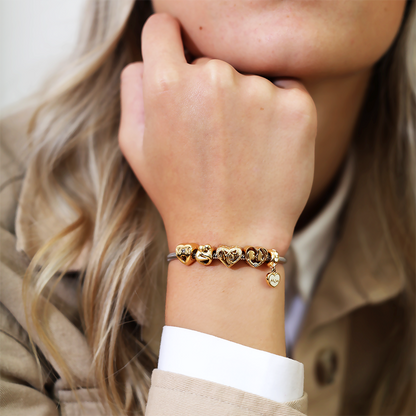 Hugs charms forgyldt Charms with sølvBracelet - CHRISTINA