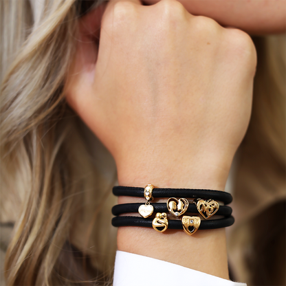 Hugs charms forgyldt Charms with sølvBracelet - CHRISTINA