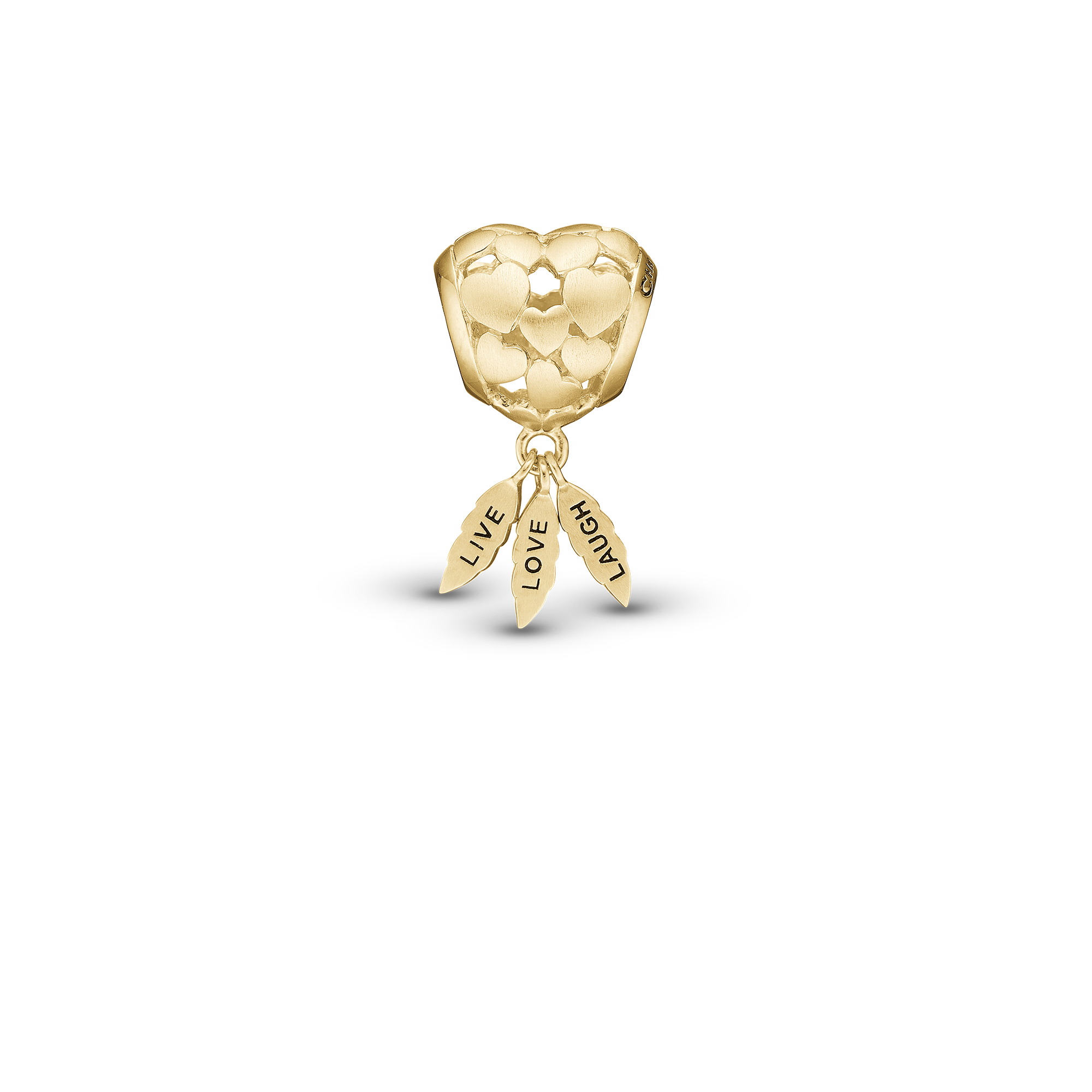 Live Love Laugh charm forgyldt Charms with sølvBracelet - CHRISTINA