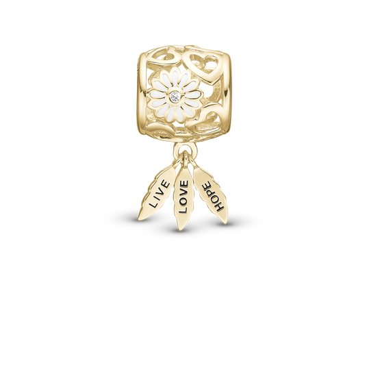 Live Love Hope Charms with sølvBracelet - CHRISTINA