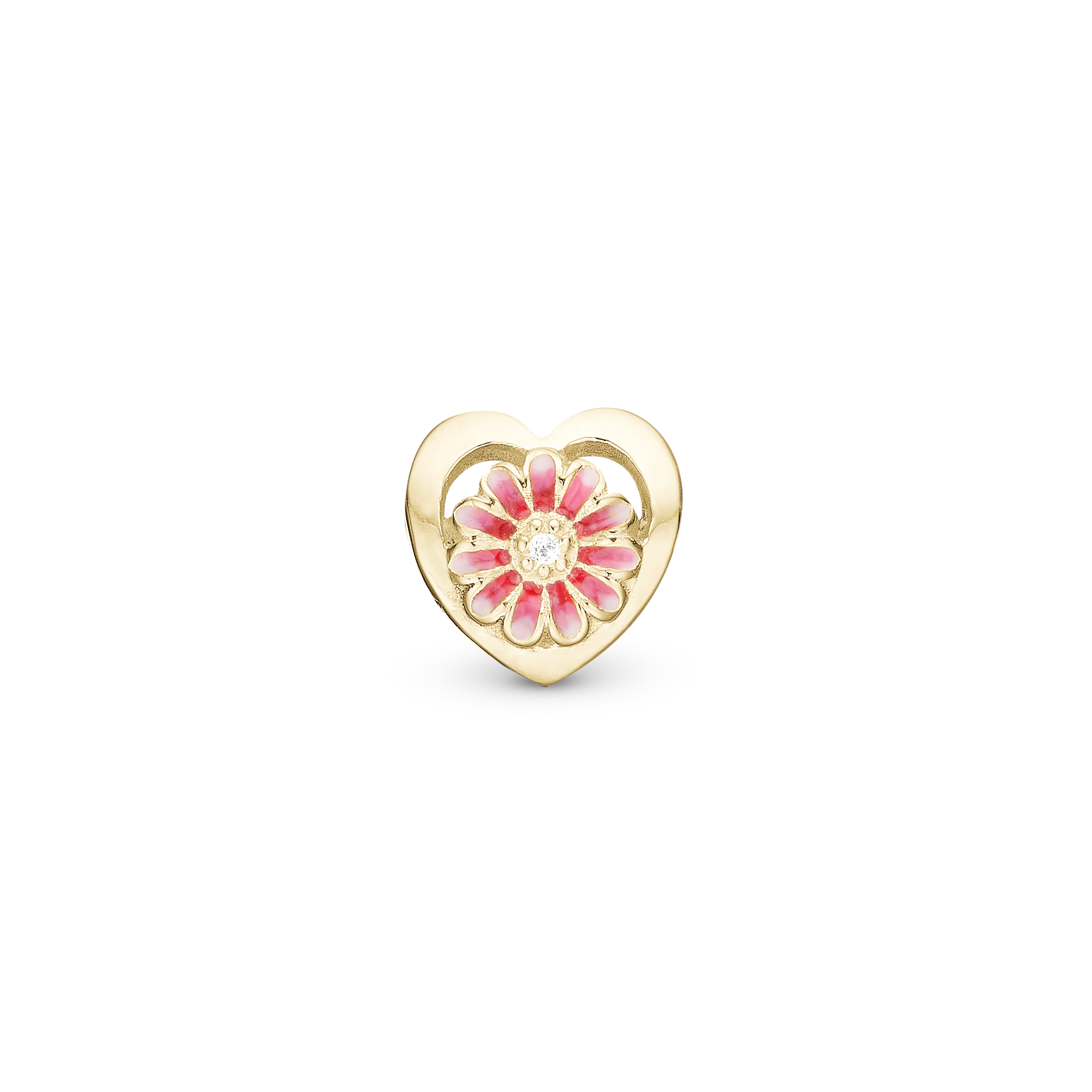Pink Marguerite Charms with sølvBracelet - CHRISTINA