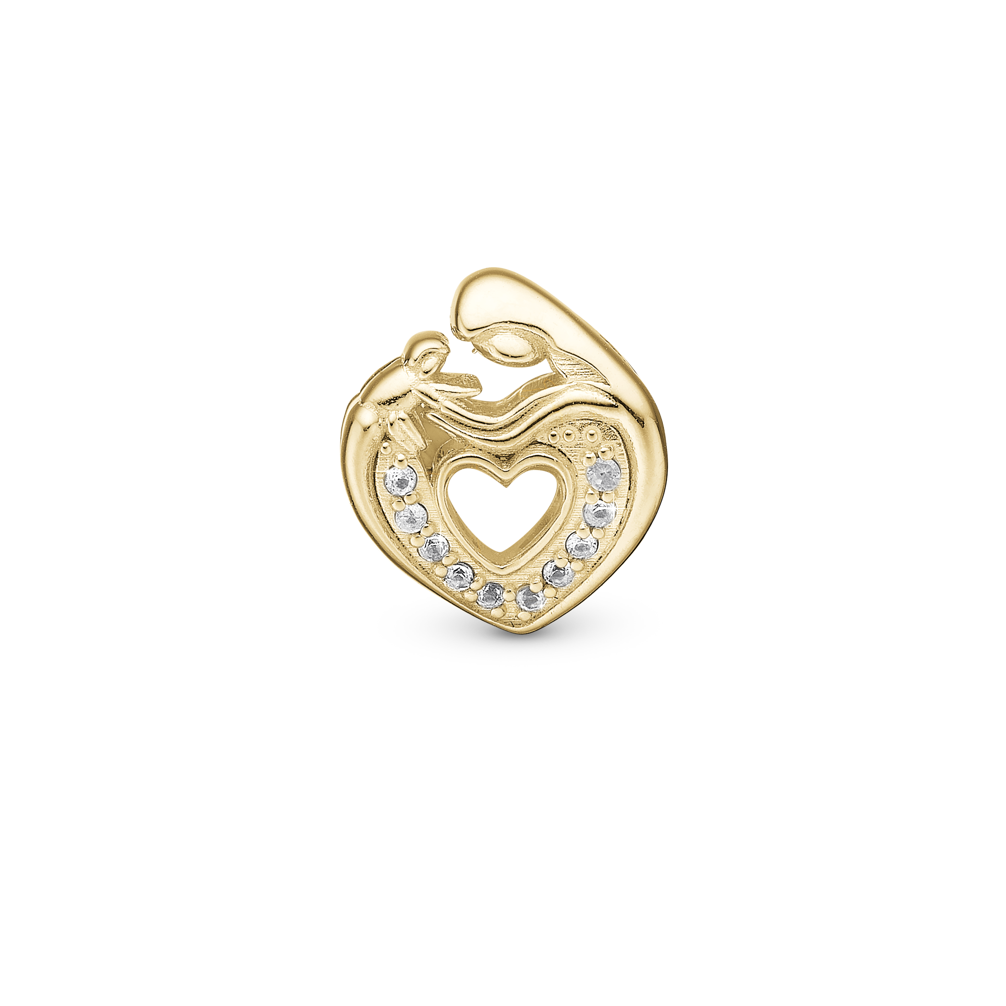 Mother & Child Heart Charms with sølvBracelet - CHRISTINA