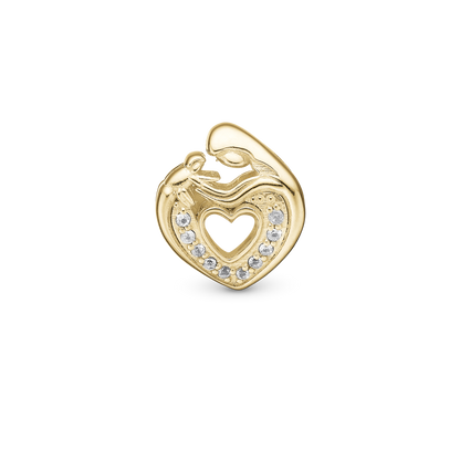 Mother & Child Heart Charms with sølvBracelet - CHRISTINA