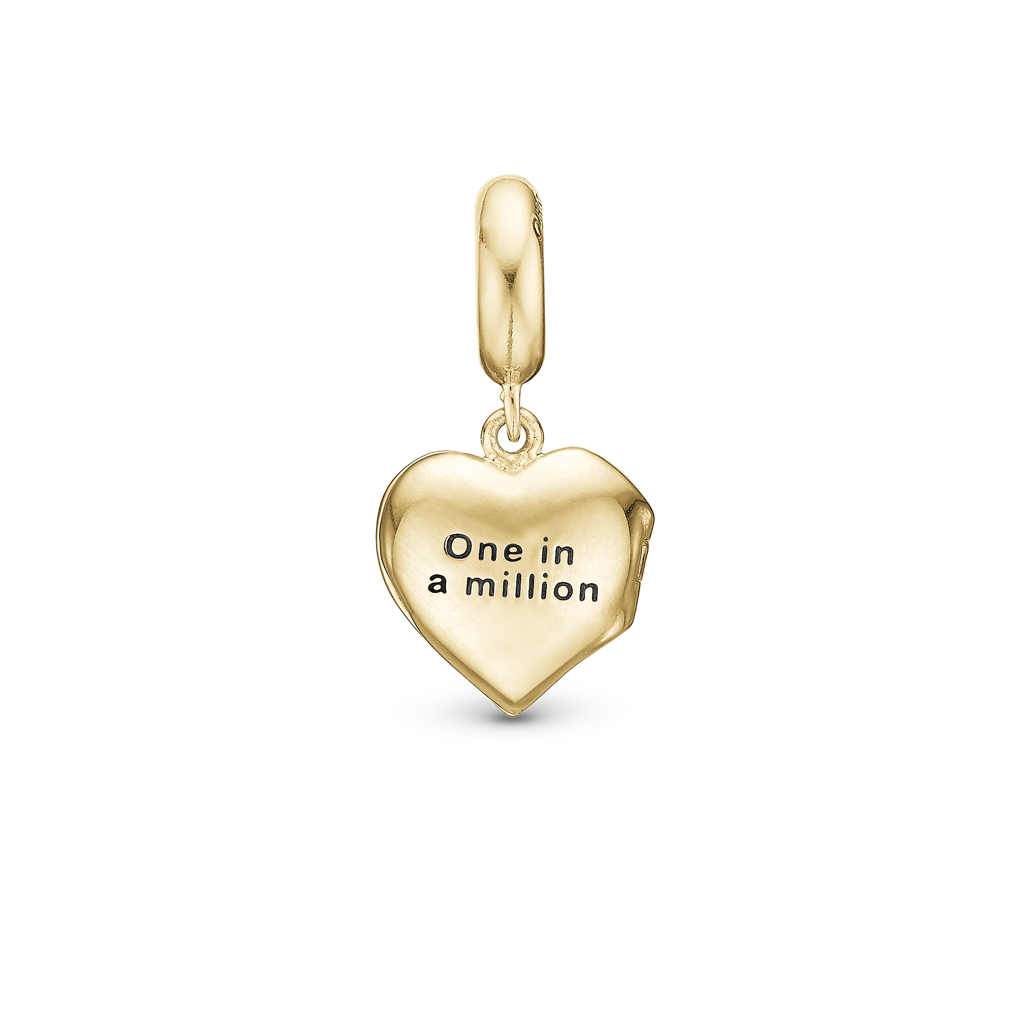 One in a Million - Dangle Charm 4 mm with Bracelet - Polished Gold-Plated Sterling Silver with 19 Cubic Zirconia