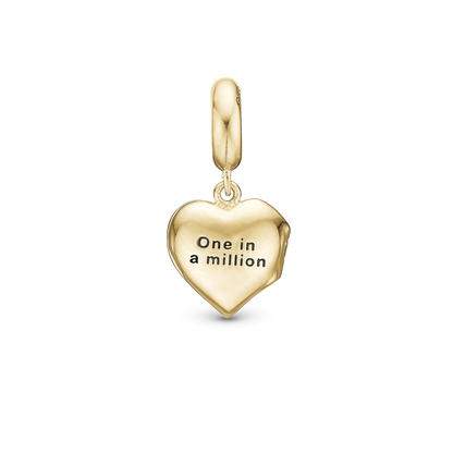 One in a Million - Dangle Charm 4 mm with Bracelet - Polished Gold-Plated Sterling Silver with 19 Cubic Zirconia