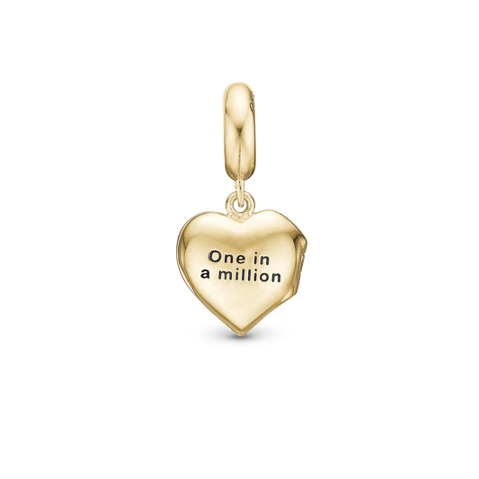 One in a Million - Dangle Charm 4 mm with Bracelet - Polished Gold-Plated Sterling Silver with 19 Cubic Zirconia