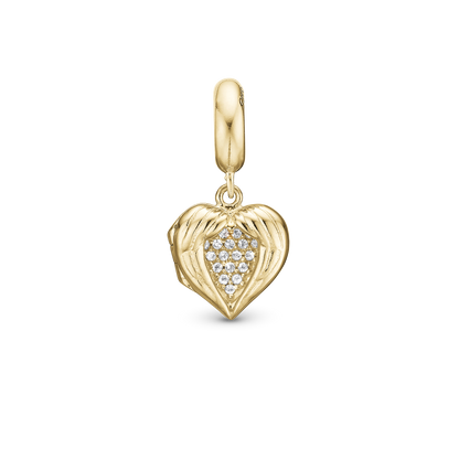 One in a Million - Dangle Charm 4 mm with Bracelet - Polished Gold-Plated Sterling Silver with 19 Cubic Zirconia