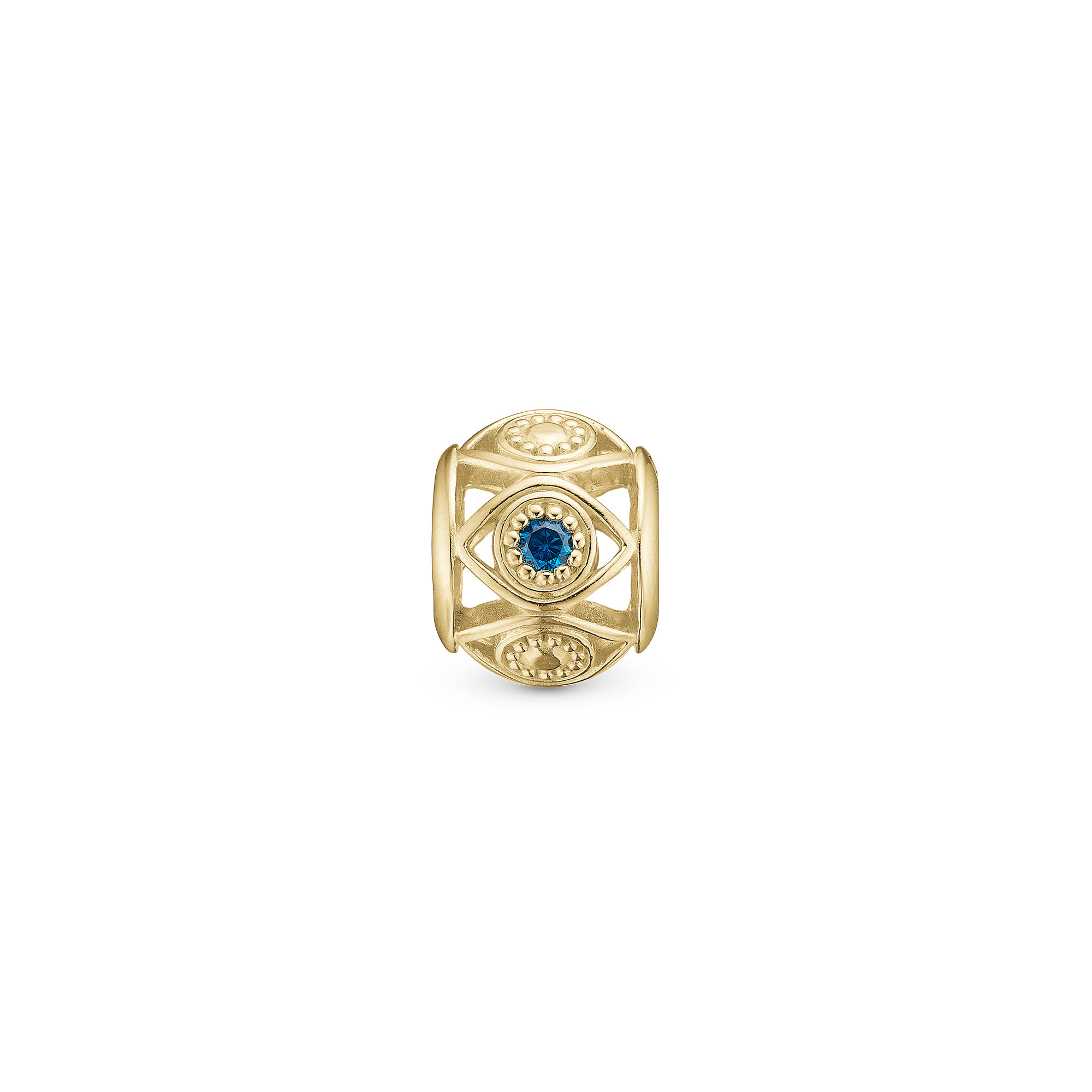 Magic Eye - Charm 4 mm with Bracelet - Polished Gold-Plated Sterling Silver with 1 Cubic Zirconia