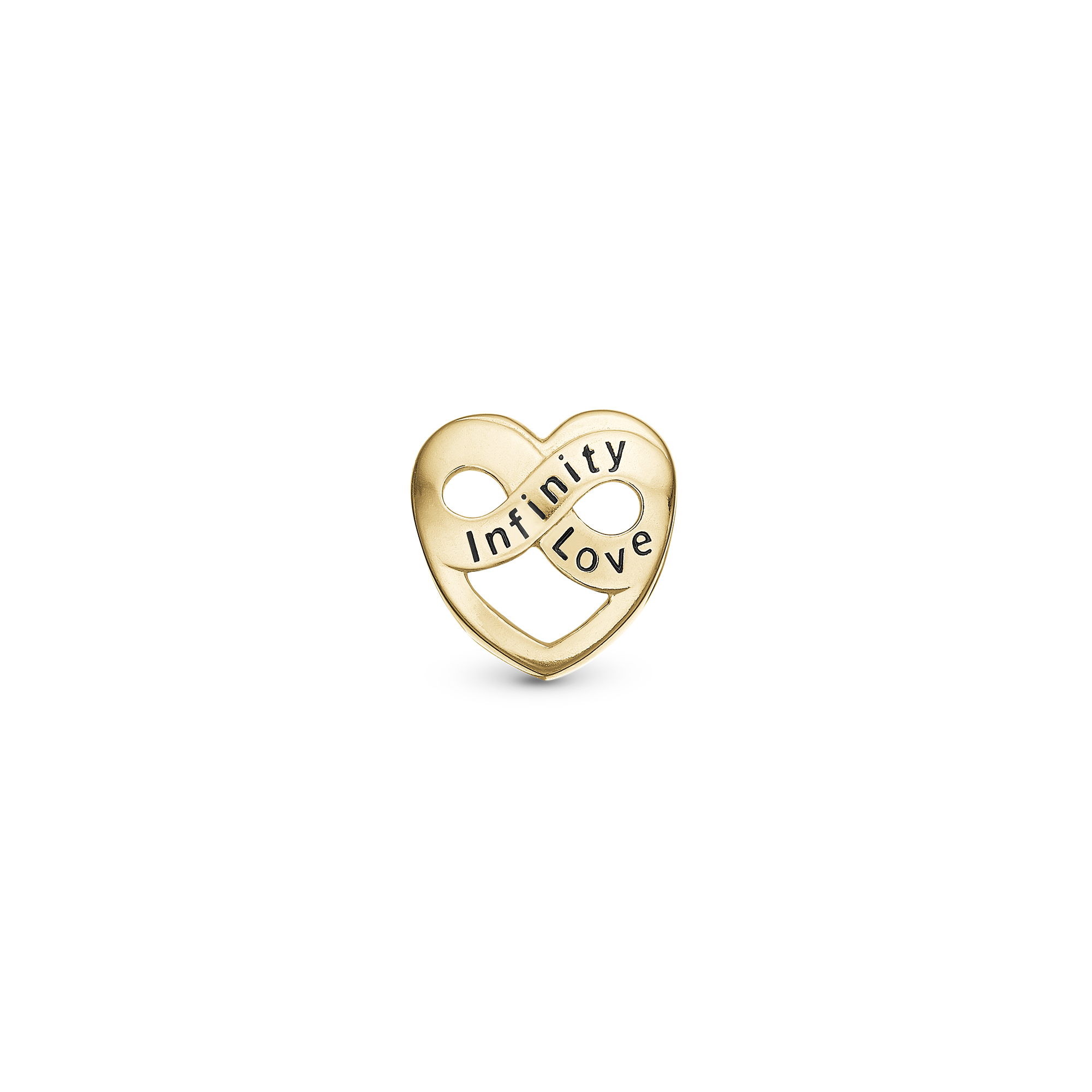 Infinity Love - Charm 4 mm for Bracelet - Polished Gold Plated Sterling Silver