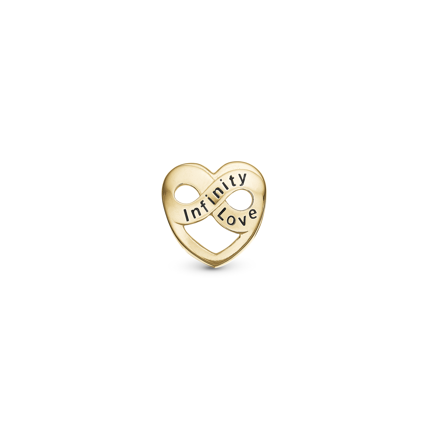 Infinity Love - Charm 4 mm for Bracelet - Polished Gold Plated Sterling Silver