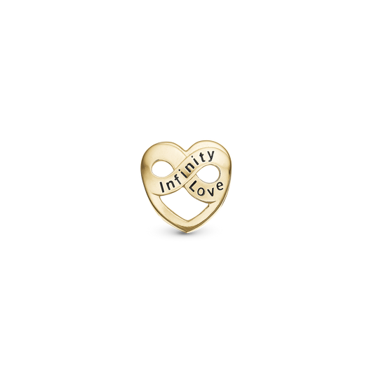 Infinity Love - Charm 4 mm for Bracelet - Polished Gold Plated Sterling Silver