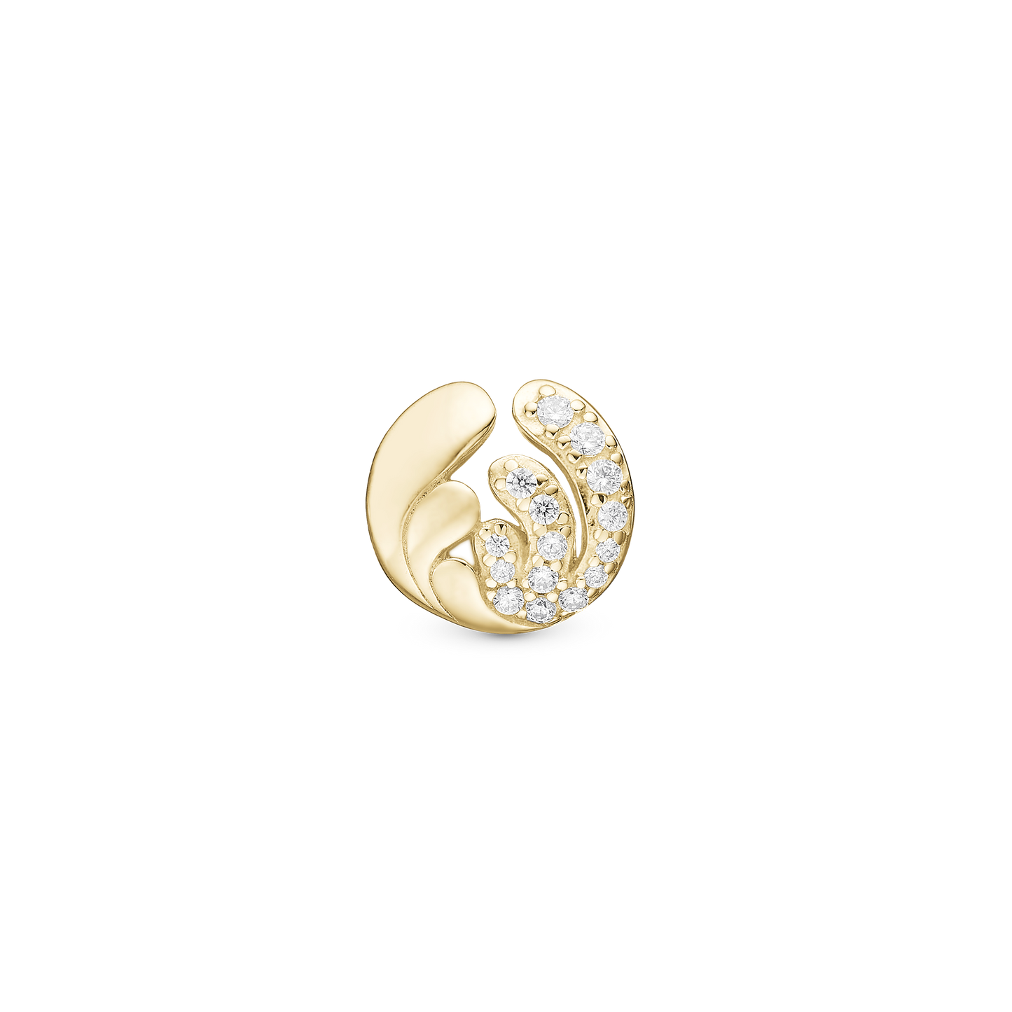 Ocean Splash – Charm 4 mm for Bracelet – Gold-Plated Sterling Silver with 15 Cubic Zirconia