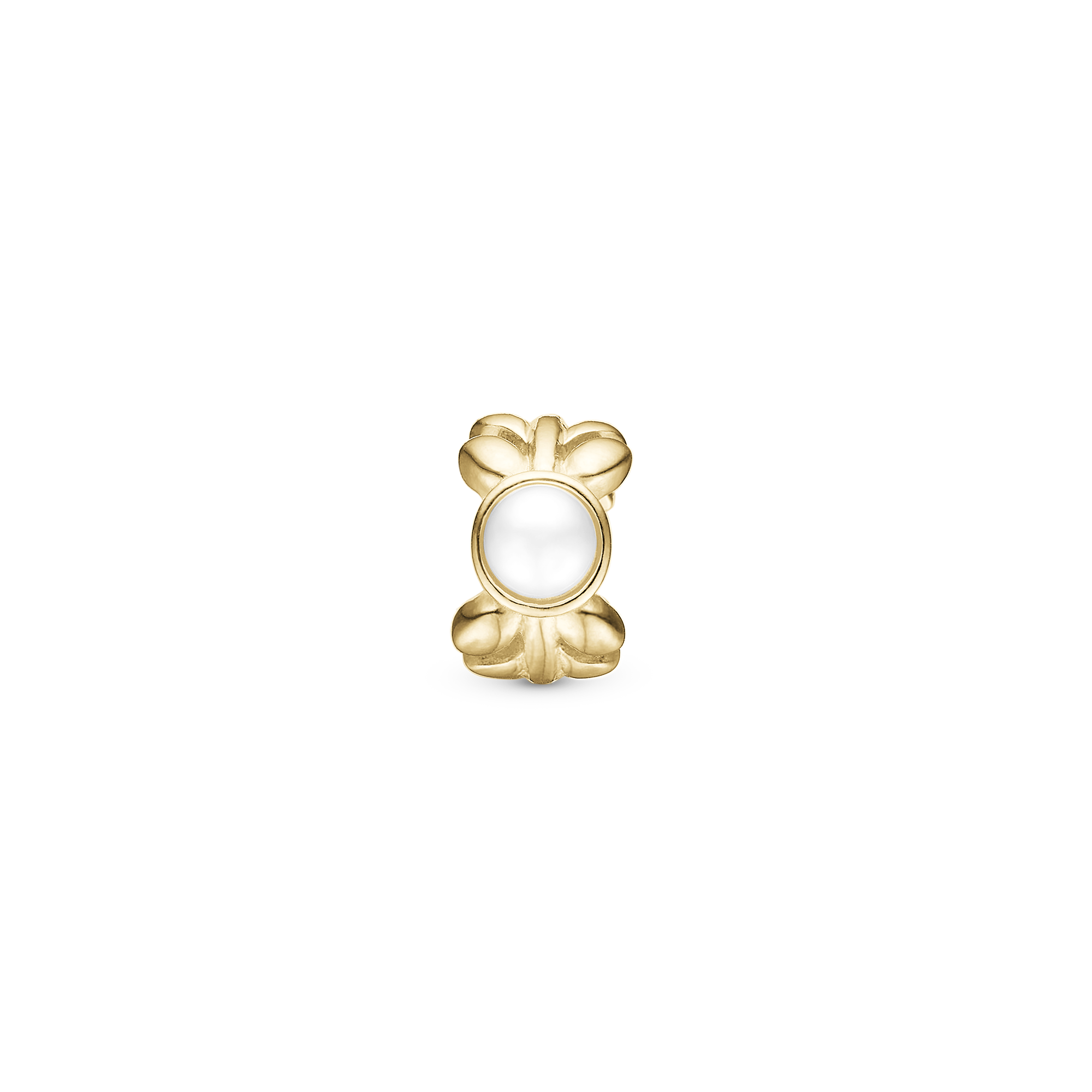 Pearl & NatWatche - Charm 4 mm for Bracelet - Gold Plated Sterling Silver with 1 Freshwater Pearls