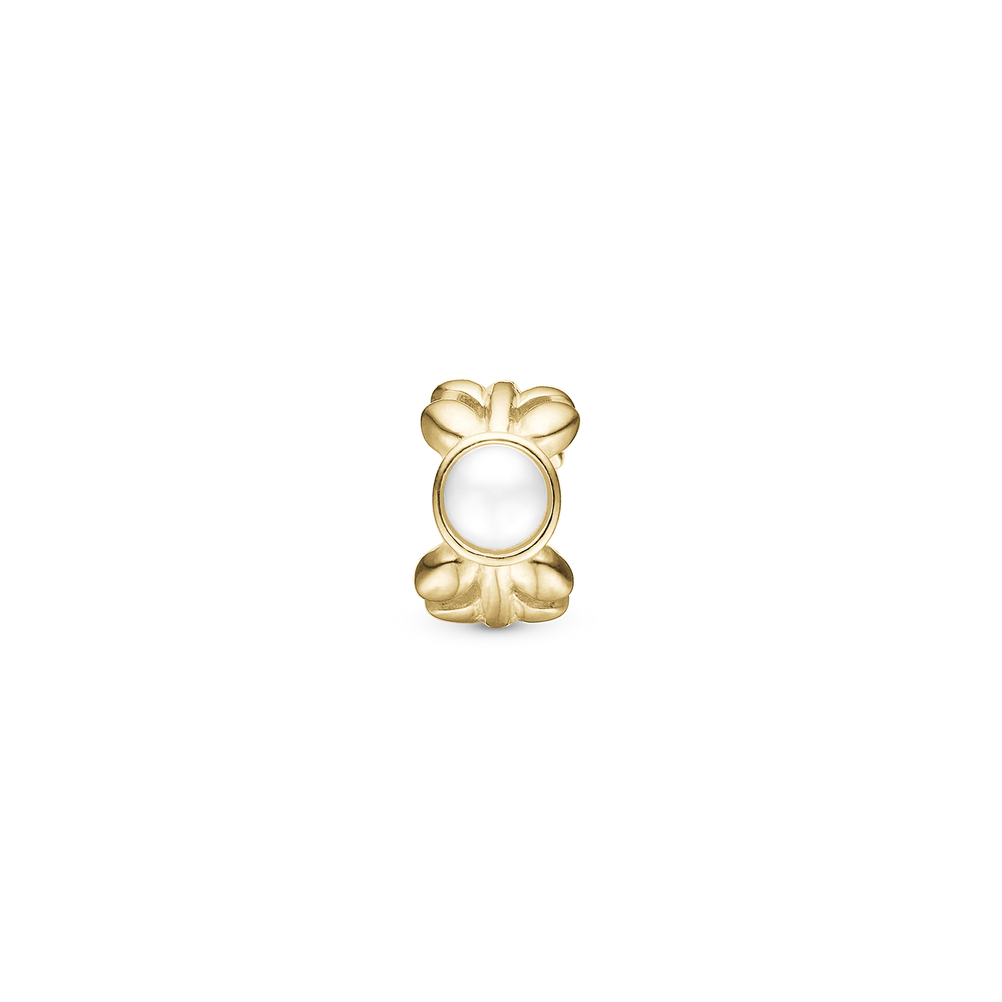 Pearl & NatWatche - Charm 4 mm for Bracelet - Gold Plated Sterling Silver with 1 Ferskvandsperle