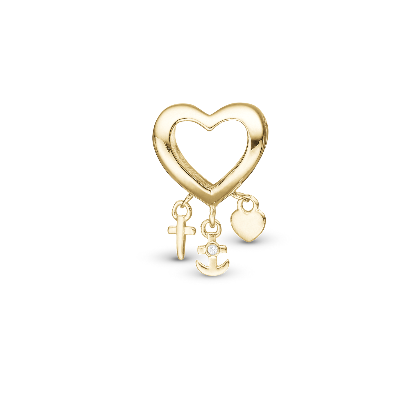 My Faith, Hope & Love - Charm 4 mm for Bracelet - Gold Plated Sterling Silver