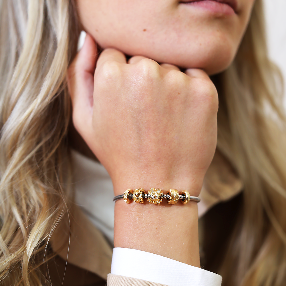 Leaf Charms with sølvBracelet - CHRISTINA