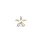 Magical White Flower - Charm 4 mm for Bracelet - Gold Plated Sterling Silver with 6 Cubic Zirkonia