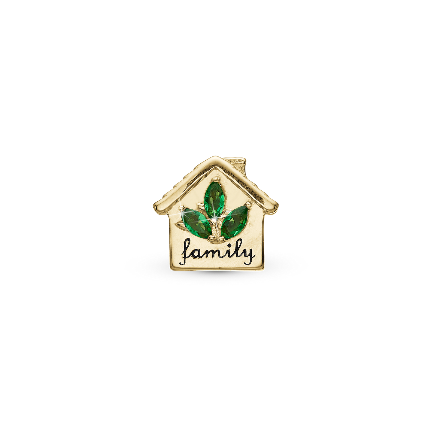 My Home - Charm 4 mm with Bracelet - Gold-Plated Sterling Silver with 3 Cubic Zirconia