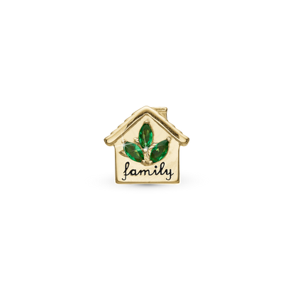 My Home - Charm 4 mm with Bracelet - Gold-Plated Sterling Silver with 3 Cubic Zirconia
