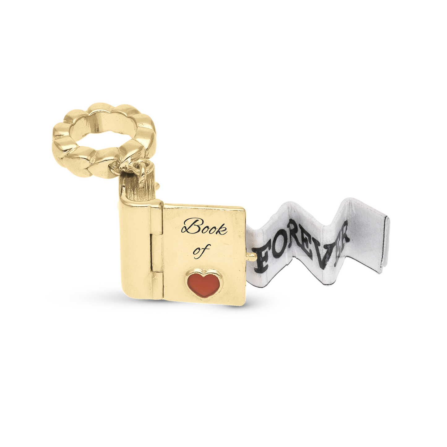 Book of Love - Dangle Charm 4 mm with Bracelet - Polished Gold-Plated Sterling Silver