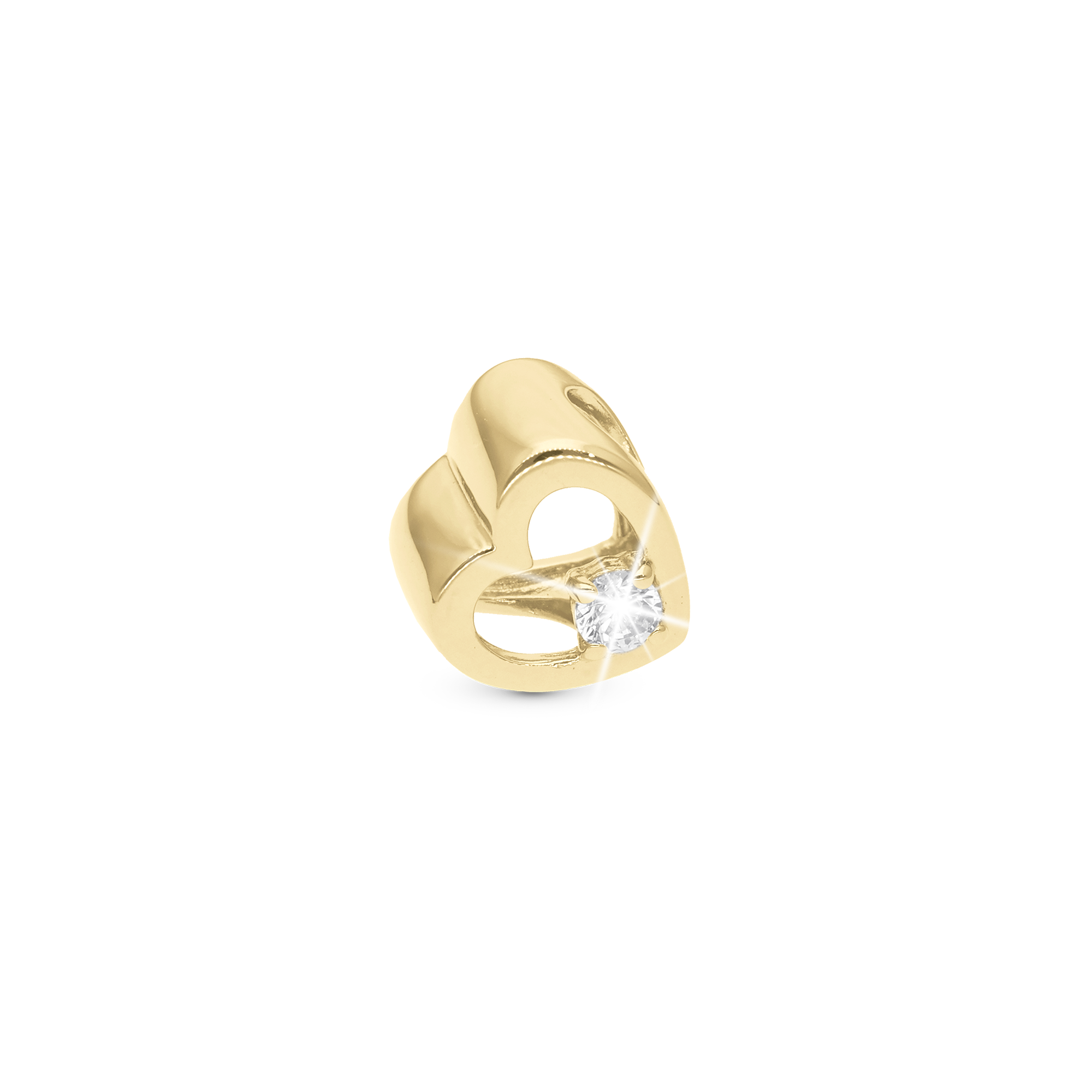 Lovingly - Charm 4 mm with Bracelet - Polished Gold-Plated Sterling Silver with 1 Cubic Zirconia