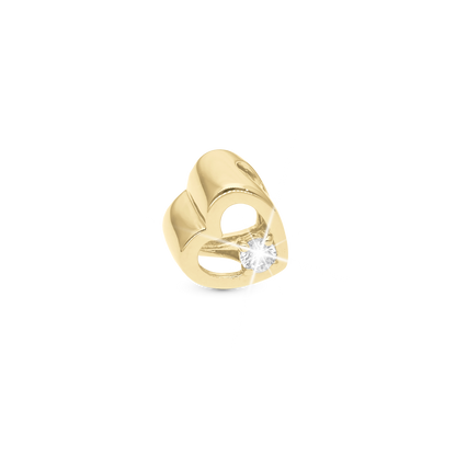 Lovingly - Charm 4 mm with Bracelet - Polished Gold-Plated Sterling Silver with 1 Cubic Zirconia