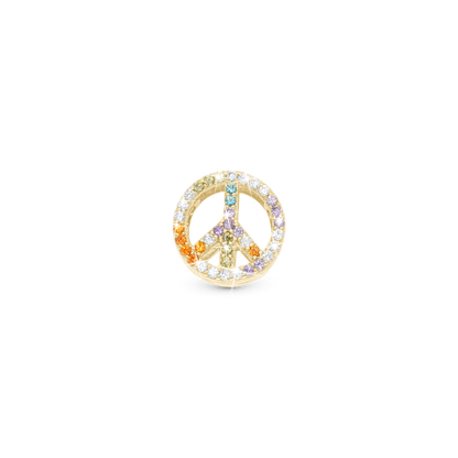 Shine in Peace - Charm 4 mm with Bracelet - Polished Gold-Plated Sterling Silver with 38 Cubic Zirconia